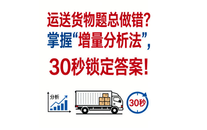 数量关系 | 运送货物题总做错？掌握“增量分析法”，30秒锁定答案！-爱考过